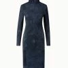 AKRIS Lamb Stretch Suede Sheath Dress