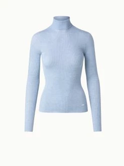 AKRIS Cashmere Silk Rib Knit Pullover