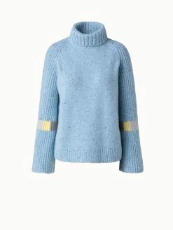 AKRIS Cashmere Knit Turtleneck With Intarsia Details