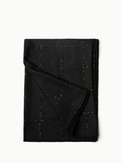 AKRIS Cashmere Silk Scarf With Sequins Grid
