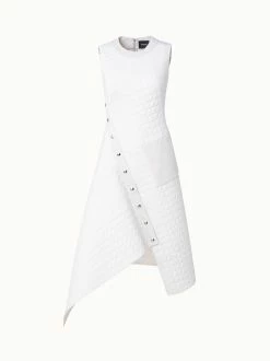 AKRIS Techno Taffeta Quilted Trapezoid Dress