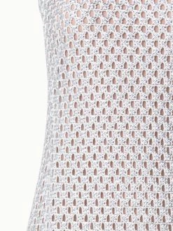 AKRIS Metallic Lurex Cotton Crochet Embroidery Gown -AKRIS sale 716657