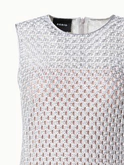 AKRIS Metallic Lurex Cotton Crochet Embroidery Gown -AKRIS sale 716658