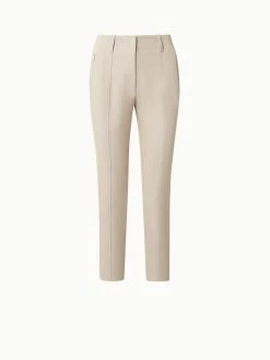 AKRIS Cotton Silk Double-Face Slim Pants