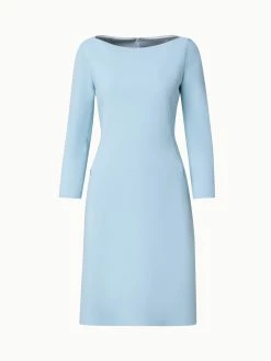 AKRIS Wool Stretch Double-Face A-Line Dress