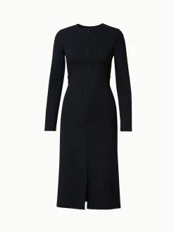 AKRIS Wool Double-Face Midi Dress