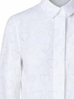AKRIS Cotton Poplin Tunic Blouse With Hearts Broderie Anglaise 10 AKRIS Cotton Poplin Tunic Blouse With Hearts Broderie Anglaise -AKRIS sale 728136