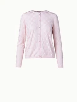 AKRIS Structured Trapezoid Silk Knit Cardigan