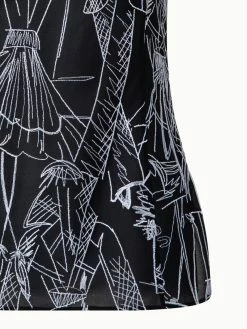 AKRIS Techno Tulle Top With Croquis Embroidery -AKRIS sale 739122