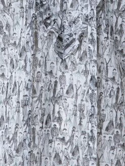 AKRIS Cotton Voile Blouse With Croquis Print And Ruffles -AKRIS sale 739141