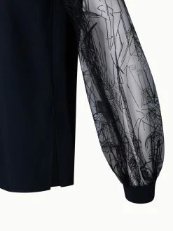 AKRIS Silk Crêpe And Croquis Embroidery Blouse 10 AKRIS Silk Crêpe And Croquis Embroidery Blouse -AKRIS sale 739161