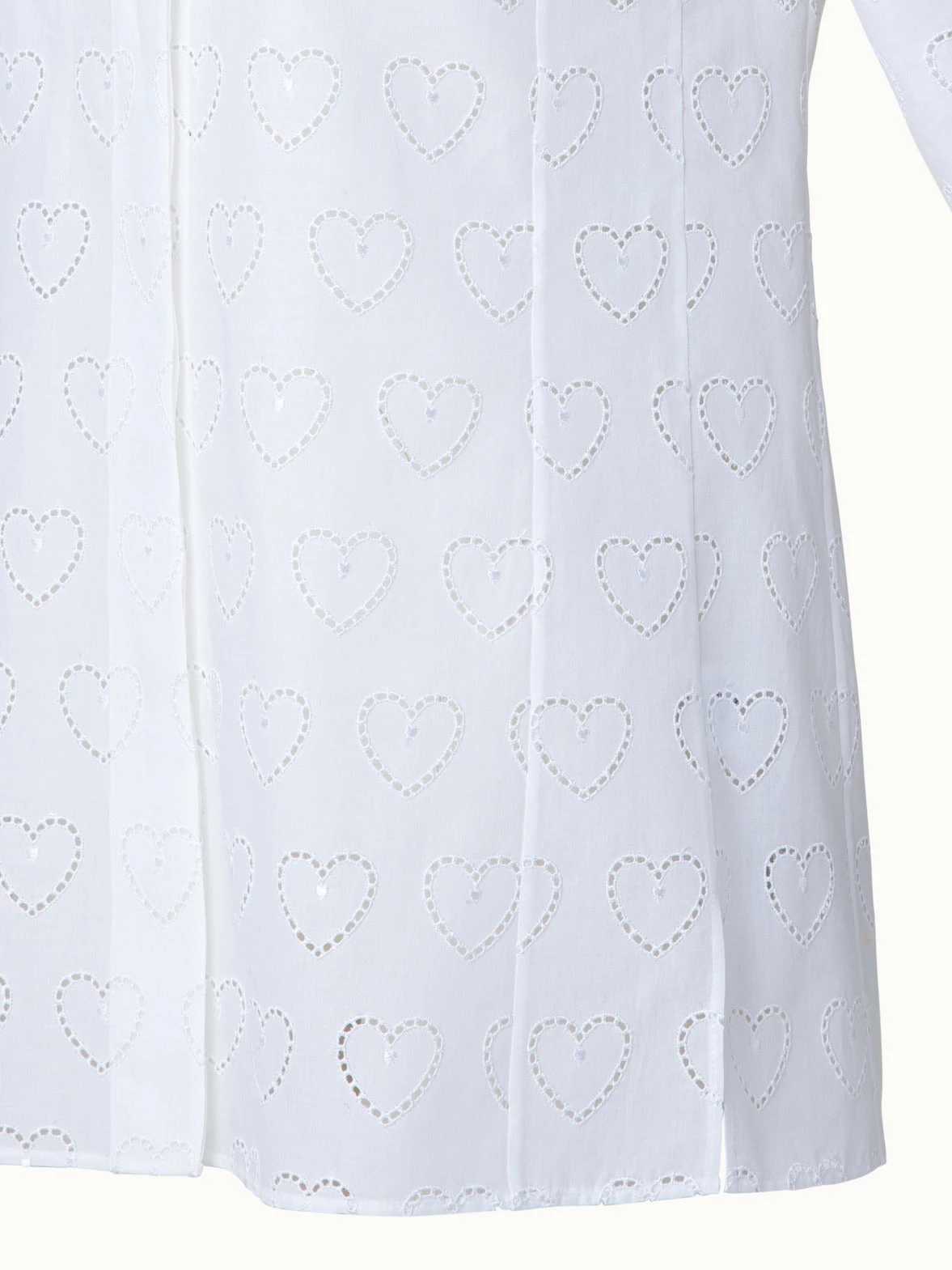 AKRIS Cotton Poplin Tunic Blouse With Hearts Broderie Anglaise 5 AKRIS Cotton Poplin Tunic Blouse With Hearts Broderie Anglaise - Image 5