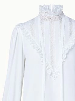 AKRIS Cotton Crêpe And Lace Blouse 17 AKRIS Cotton Crêpe And Lace Blouse -AKRIS sale 739193