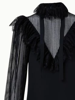 AKRIS Silk Crêpe And Lace Blouse 10 AKRIS Silk Crêpe And Lace Blouse -AKRIS sale 739197