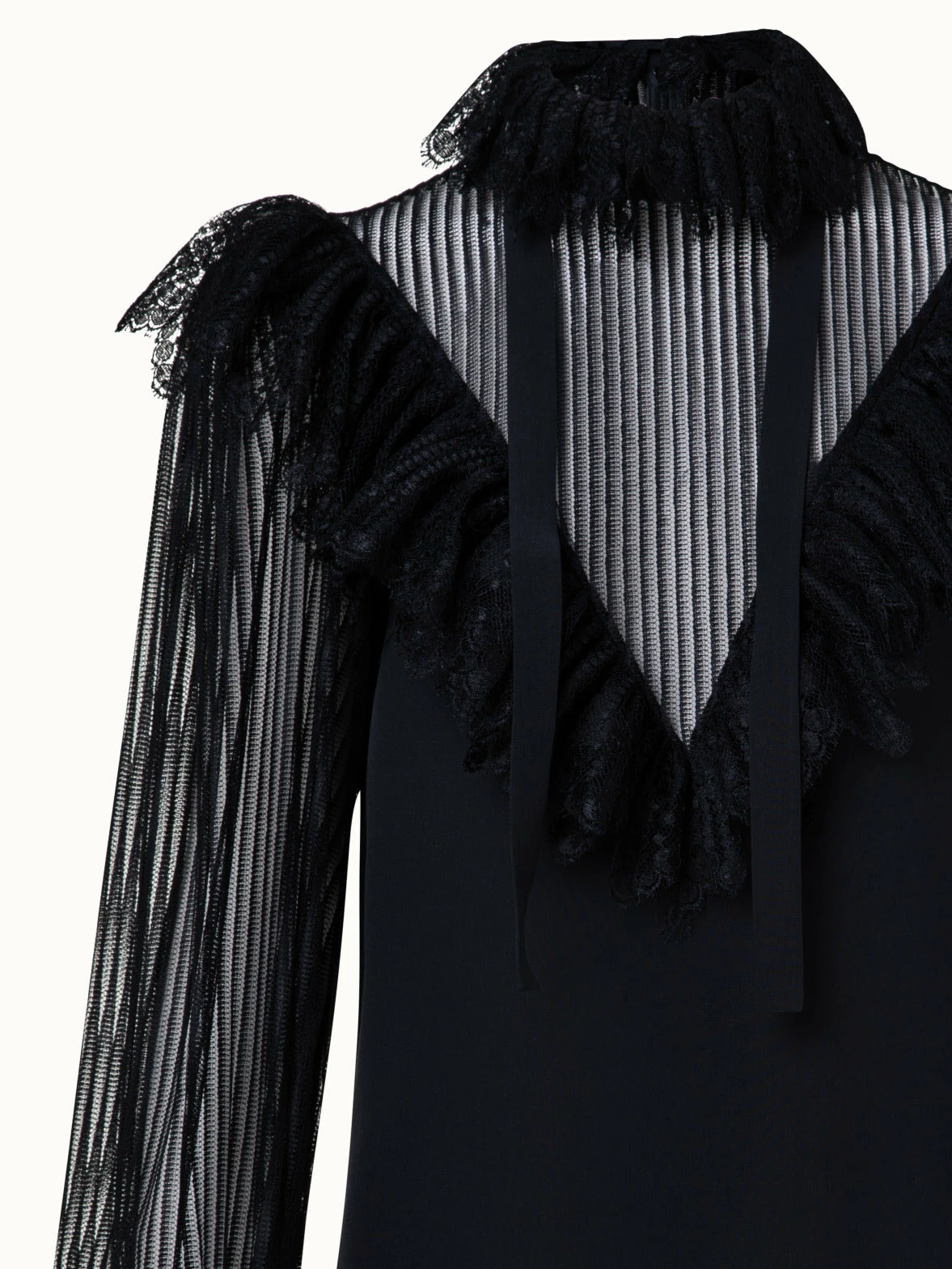 AKRIS Silk Crêpe And Lace Blouse 4 AKRIS Silk Crêpe And Lace Blouse - Image 4