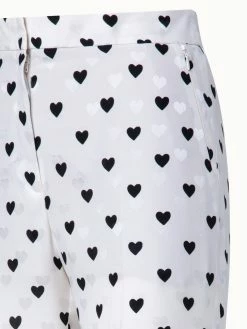 AKRIS Straight Leg Silk Pants With Hearts Jacquard And Druck -AKRIS sale 739278