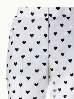 AKRIS Straight Leg Silk Pants With Hearts Jacquard And Druck -AKRIS sale 739279