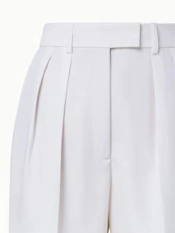 AKRIS Cotton Linen Blend Pleated Tapered Pants -AKRIS sale 739367