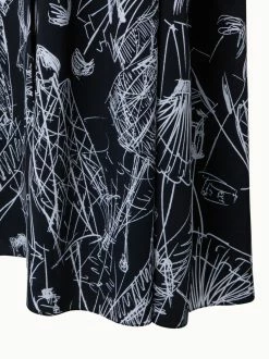 AKRIS Silk Kaftan Dress With Croquis Druck -AKRIS sale 740242