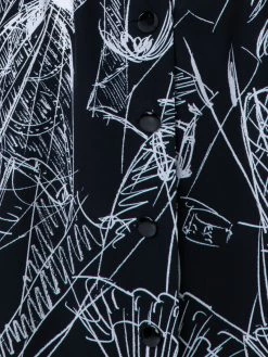 AKRIS Silk Kaftan Dress With Croquis Druck -AKRIS sale 740244