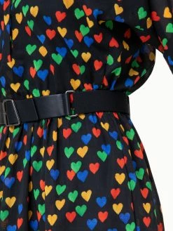 AKRIS Cotton Poplin Dress With Hearts Druck -AKRIS sale 740268