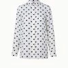 AKRIS Silk Crêpe Tunic Blouse With Hearts Jacquard And Print