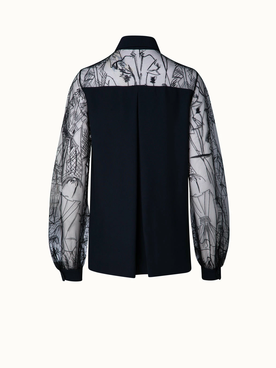 AKRIS Silk Crêpe And Croquis Embroidery Blouse 2 AKRIS Silk Crêpe And Croquis Embroidery Blouse - Image 2