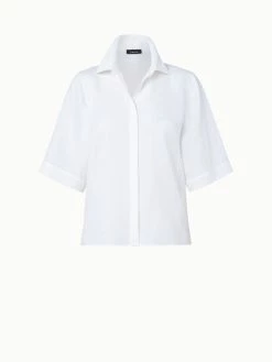 AKRIS Boxy Linen Voile Blouse