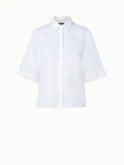 AKRIS Boxy Linen Voile Blouse -AKRIS sale 741061