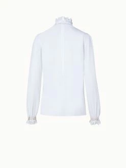AKRIS Cotton Crêpe And Lace Blouse 15 AKRIS Cotton Crêpe And Lace Blouse -AKRIS sale 741068