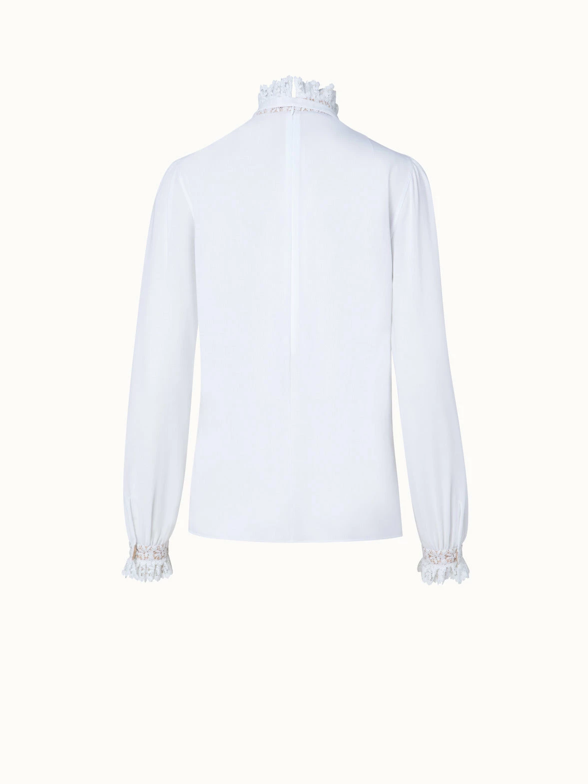 AKRIS Cotton Crêpe And Lace Blouse 3 AKRIS Cotton Crêpe And Lace Blouse - Image 3