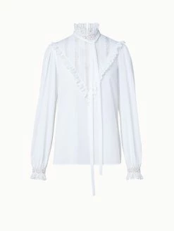 AKRIS Cotton Crêpe And Lace Blouse 16 AKRIS Cotton Crêpe And Lace Blouse -AKRIS sale 741070