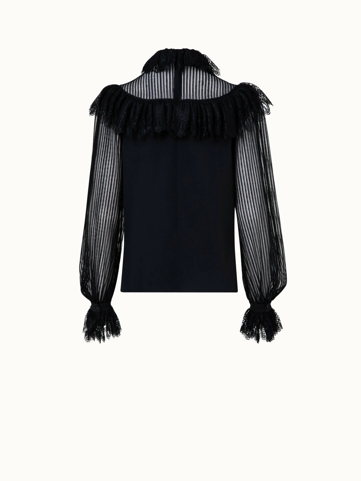 AKRIS Silk Crêpe And Lace Blouse 3 AKRIS Silk Crêpe And Lace Blouse - Image 3