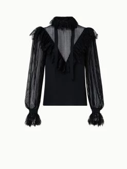 AKRIS Silk Crêpe And Lace Blouse