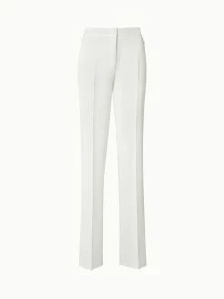 AKRIS Structured Cotton Silk Double-Face Straight Leg Pants