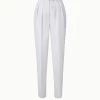 AKRIS Cotton Linen Blend Pleated Tapered Pants