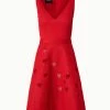 AKRIS Techno Grid Dress With Lasercut Hearts