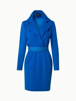 AKRIS Viscose Wool Jersey Dress With Horsehair Belt