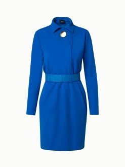 AKRIS Viscose Wool Jersey Dress With Horsehair Belt -AKRIS sale 741310 b032cb0b a8fb 46ae b99b 2e7e559a4452