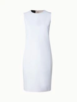 AKRIS Reversible Cotton Double-Face Sheath Dress