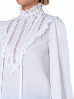 AKRIS Cotton Crêpe And Lace Blouse 20 AKRIS Cotton Crêpe And Lace Blouse -AKRIS sale 745619