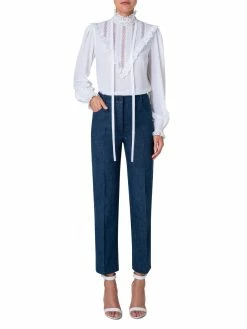 AKRIS Cotton Crêpe And Lace Blouse 22 AKRIS Cotton Crêpe And Lace Blouse -AKRIS sale 745622