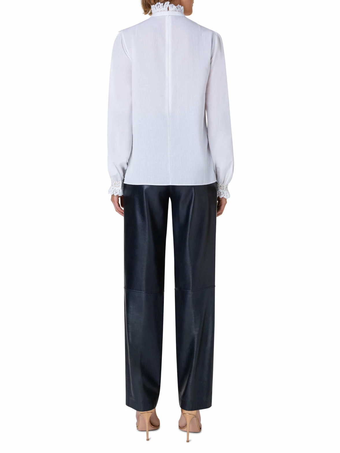 AKRIS Cotton Crêpe And Lace Blouse 12 AKRIS Cotton Crêpe And Lace Blouse - Image 12