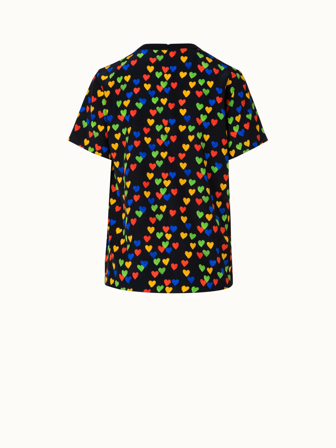 AKRIS Silk Crêpe Blouse With Hearts Druck 3 AKRIS Silk Crêpe Blouse With Hearts Druck - Image 3