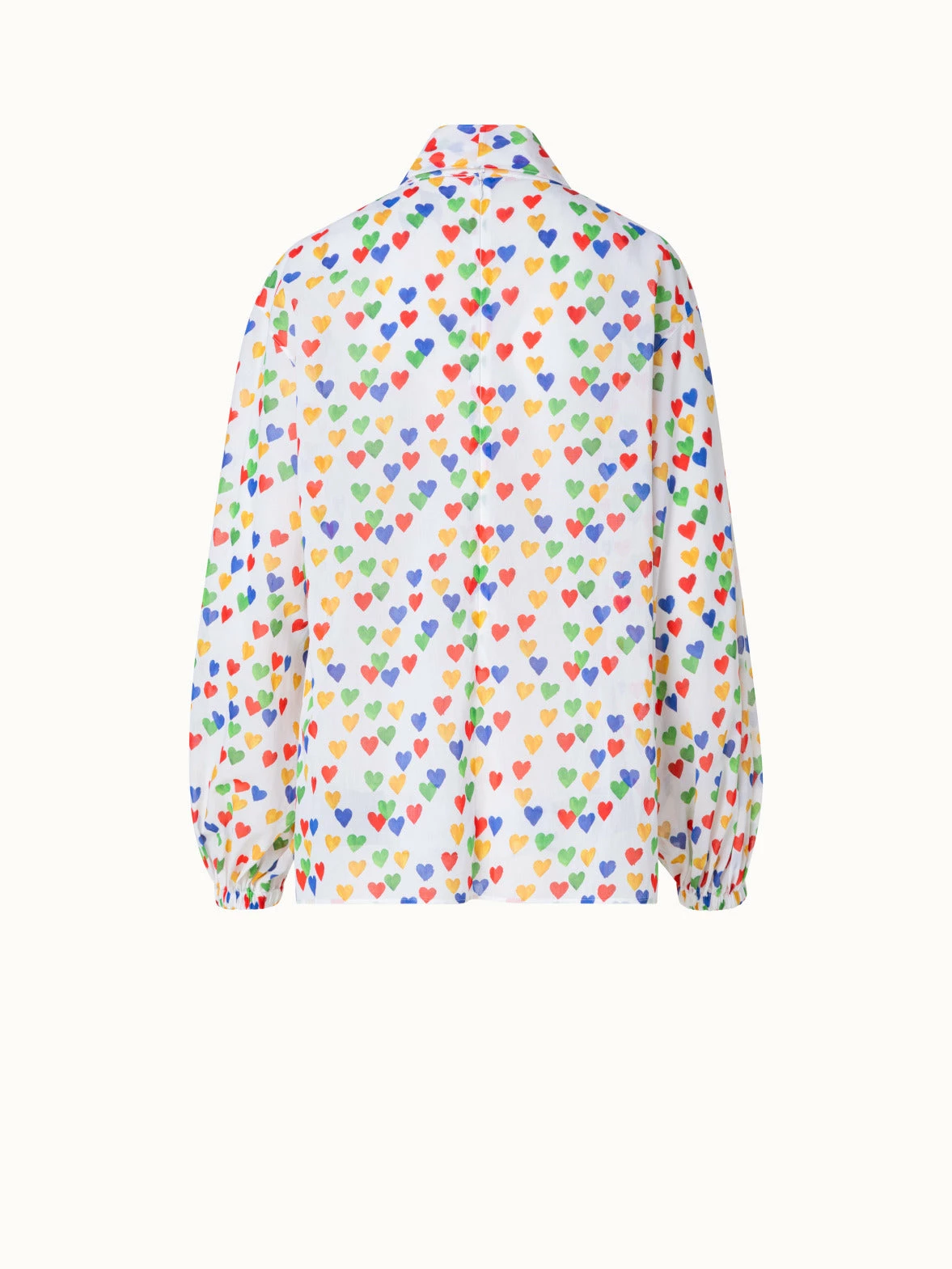 AKRIS Cotton Voile Blouse With Hearts Print 3 AKRIS Cotton Voile Blouse With Hearts Print - Image 3