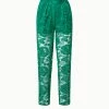 AKRIS Floral Techno Lace Pleated Tapered Pants