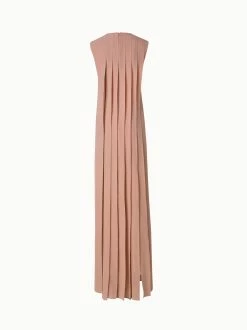 AKRIS Silk Georgette Gown With Multicolor Pleats -AKRIS sale 758933