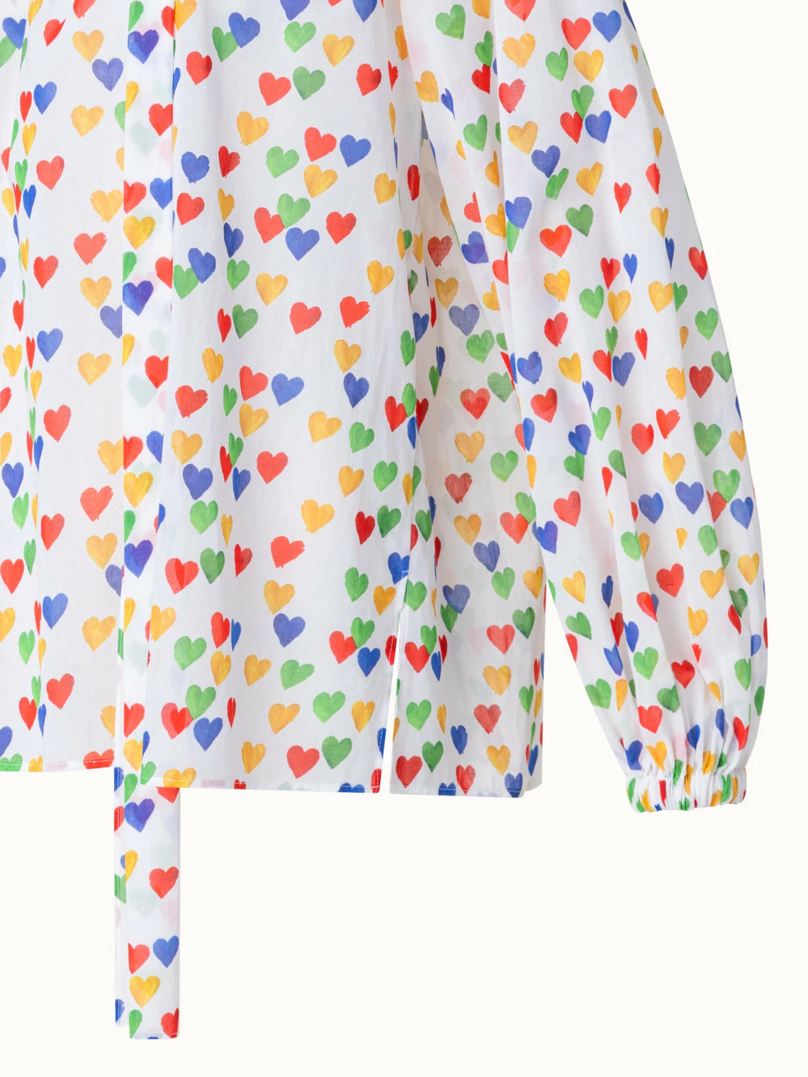 AKRIS Cotton Voile Blouse With Hearts Print 5 AKRIS Cotton Voile Blouse With Hearts Print - Image 5