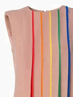 AKRIS Silk Georgette Gown With Multicolor Pleats -AKRIS sale 759555