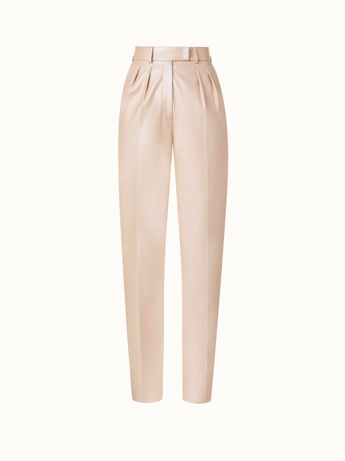 AKRIS Lambskin Leather Pleated Tapered Pants 1 AKRIS Lambskin Leather Pleated Tapered Pants
